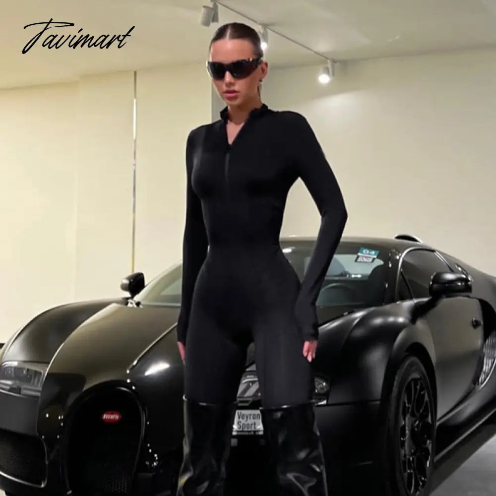 Skinny Sport Jumpsuit Women Casual White Long Sleeve Bodycon One Pieces Sexy Club Outfits Body Tops Autumn Overalls