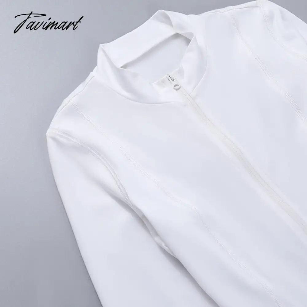 Skinny Sport Jumpsuit Women Casual White Long Sleeve Bodycon One Pieces Sexy Club Outfits Body Tops Autumn Overalls