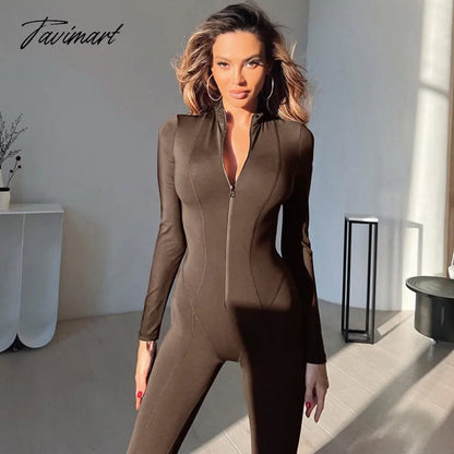 Skinny Sport Jumpsuit Women Casual White Long Sleeve Bodycon One Pieces Sexy Club Outfits Body Tops Autumn Overalls