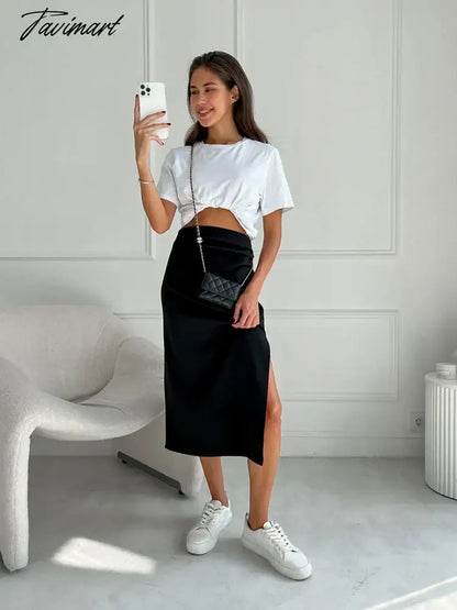 Slit Pink Skirt For Women High Waist Aesthetic Faldas Escocesas De Mujer Slimfit Hot Summer Dress Zipper Korean Fashion Clothing