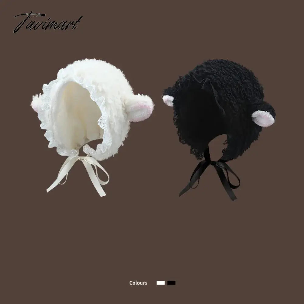 Soft Lovely Lamb Cosplay Bucket Hat Outdoors Warm Winter Outdoors Hats Cosplay Hat Fluffy Hats Fluffy Costume Hats Gift