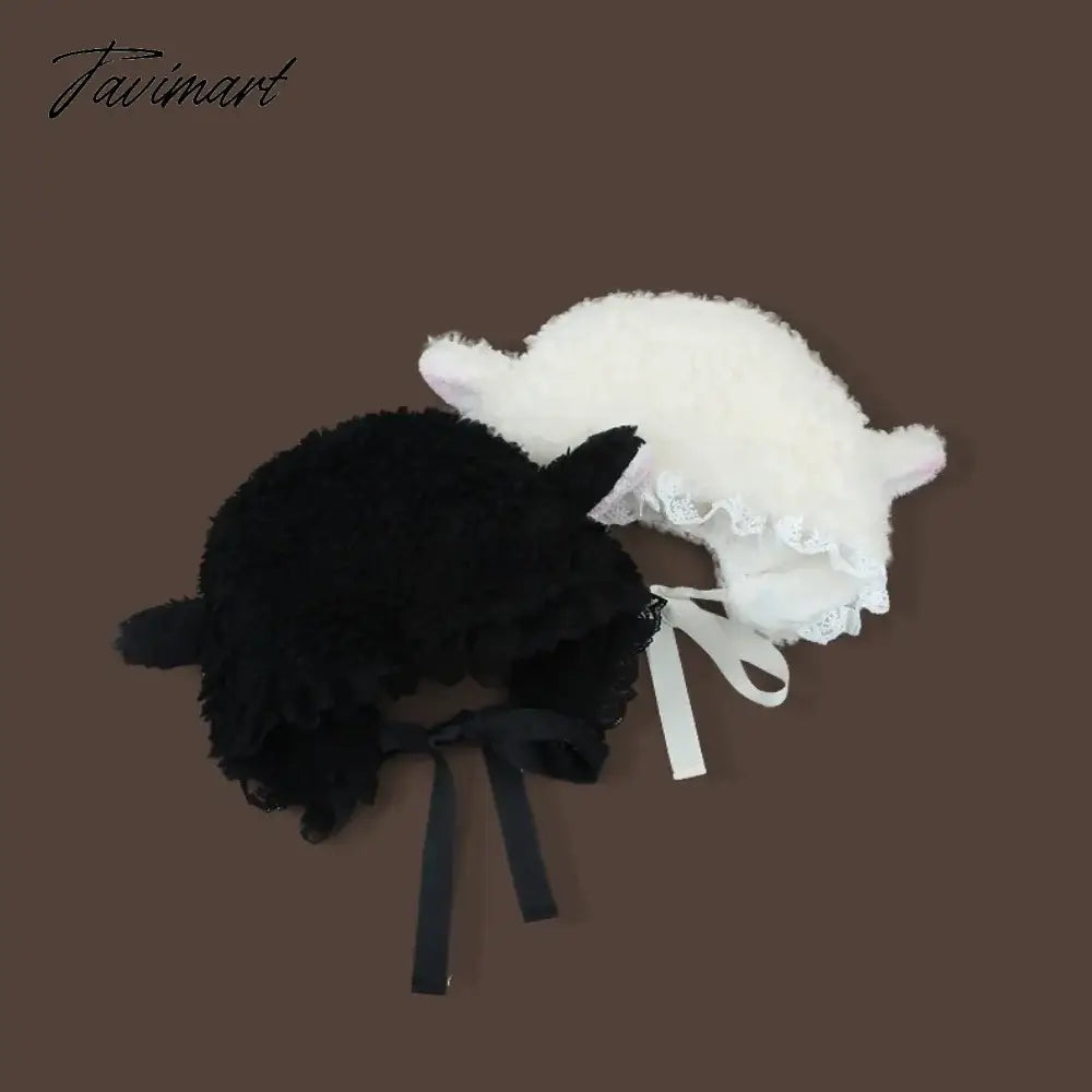 Soft Lovely Lamb Cosplay Bucket Hat Outdoors Warm Winter Outdoors Hats Cosplay Hat Fluffy Hats Fluffy Costume Hats Gift