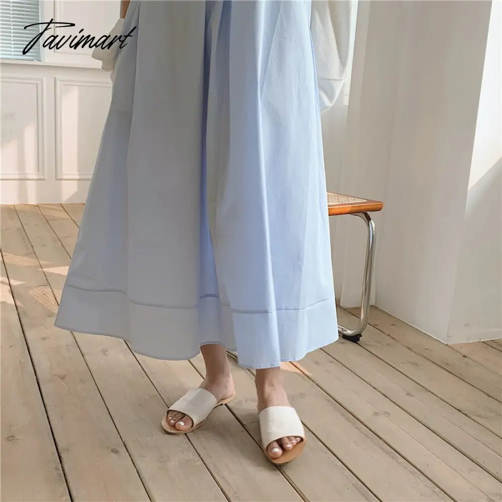 Solid Simple Low V-Neck Summer Dress Women Large Swing Loose Dresses Wide Strap Suspender Women's Long Dress Elegant Party