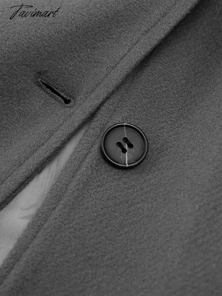 Solid V-neck Single Breasted Long Sleeved Jacket Women's Fashion Casual Autumn Winter Warm Coat Female Chic Street Outwear