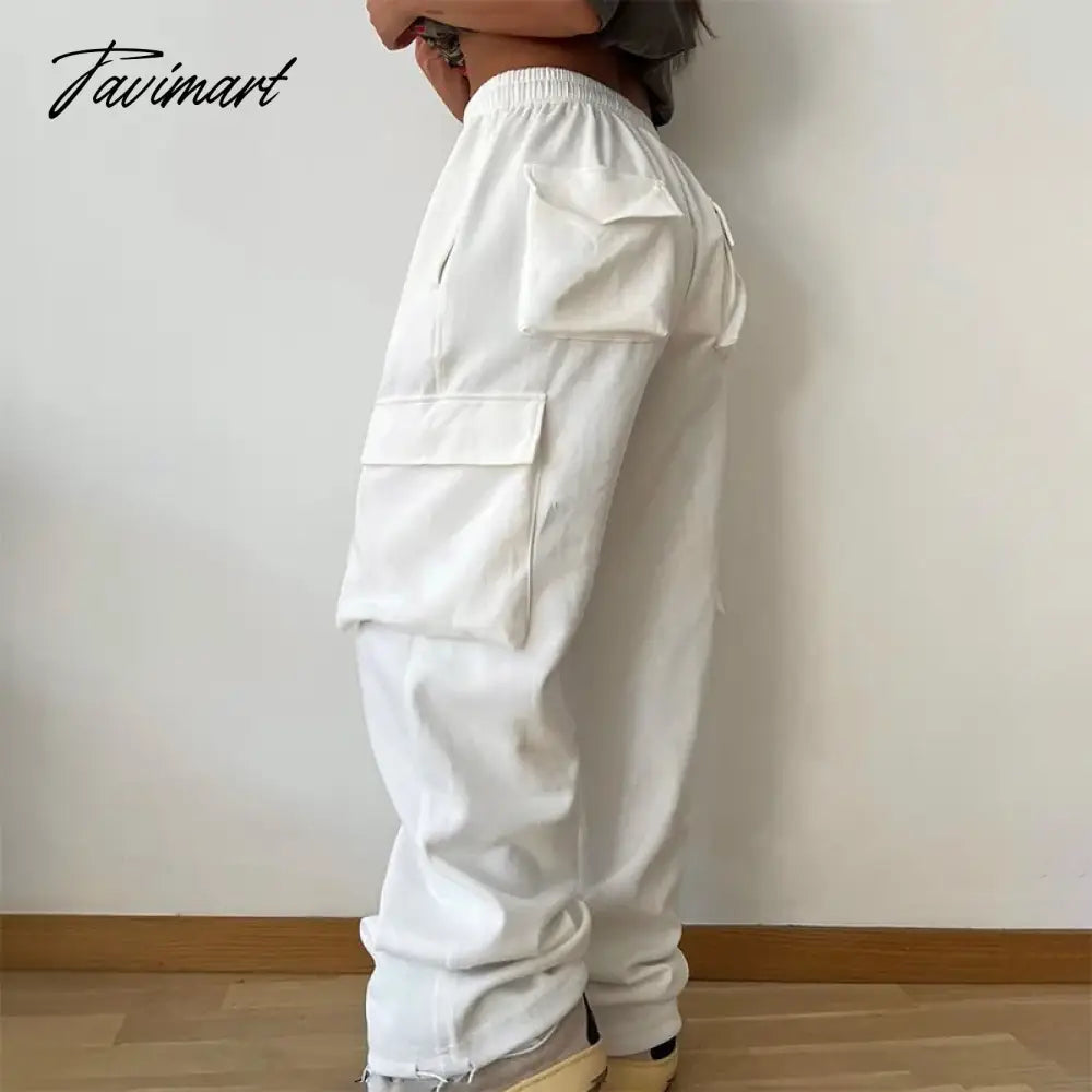 Solid Y2K Cargo Joggers Pink Pants Pocket Tracksuits Trousers Women Winter Clothes Casual Sweat Sexy Baggy Parachute Pants