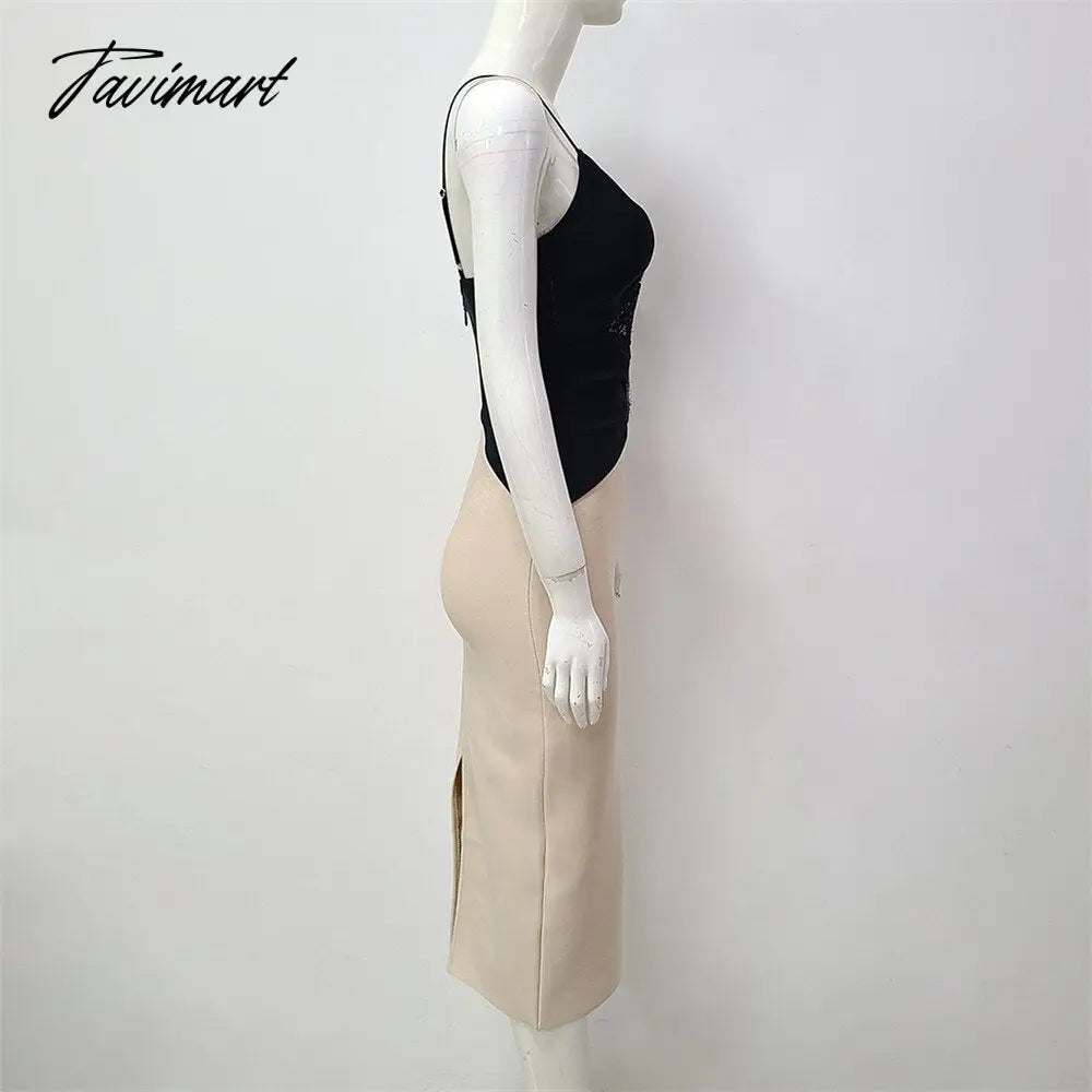 Spaghetti Strap Bandages Dress New Women Sexy Lace Patchwork Clothing Club Party Celebrity Elegant Dresses