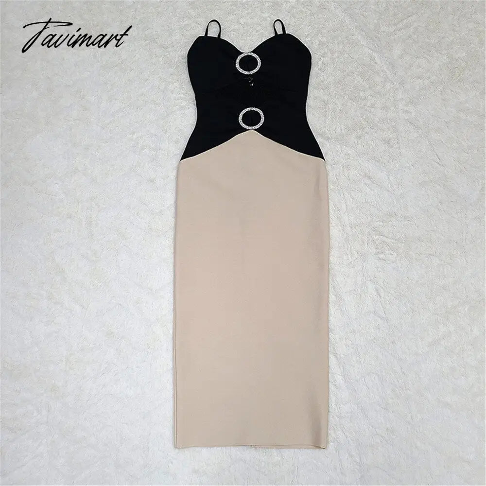Spaghetti Strap Bandages Dress New Women Sexy Lace Patchwork Clothing Club Party Celebrity Elegant Dresses