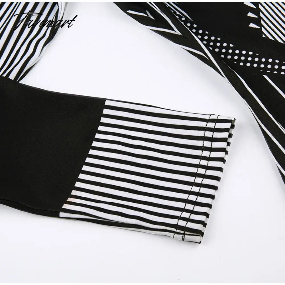 Sporty Stripe Long Sleeve Mini Dress Women Zipper Pullover Bodycon Dresses Female Fashion Casual Basic Slim Dresses
