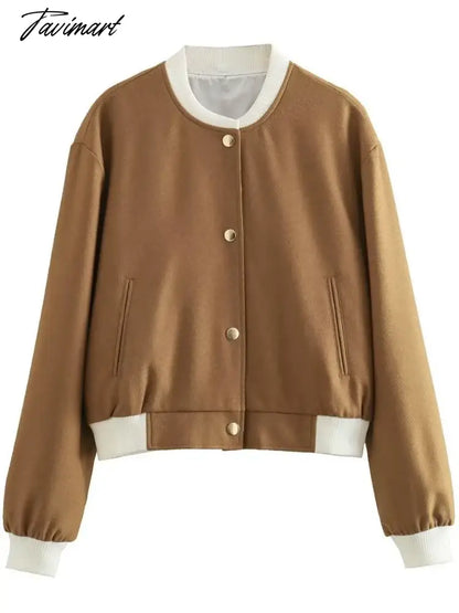 Spring Autumn Short Jacket Women Slim Long Sleeve Single Breasted Crop Top Woman Casual Jackets