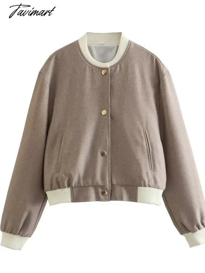 Spring Autumn Short Jacket Women Slim Long Sleeve Single Breasted Crop Top Woman Casual Jackets