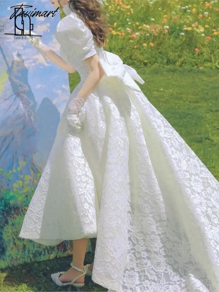 Spring French Wedding Party Dress Retro Fashion Casual Sweet Long Tail Dress vestidos mujer abiti da sera vestidos de gala