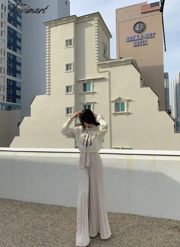 Spring New Fold Design Style Women Pants Pleated High Waist Y2k Clothes Wide Leg Casual Trousers Long Women Pantalones De Mujer