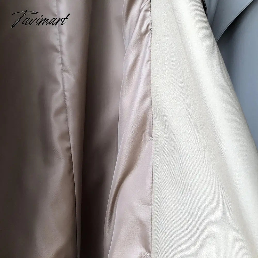 Spring Women Long Trench Coat Oversize Style Turn Down Collar Long Trench Femme Casaco Abrigo Streetwear