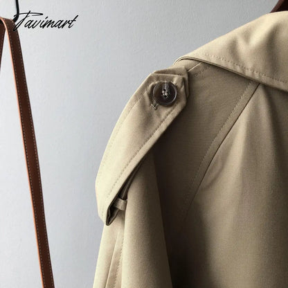 Spring Women Long Trench Coat Oversize Style Turn Down Collar Long Trench Femme Casaco Abrigo Streetwear