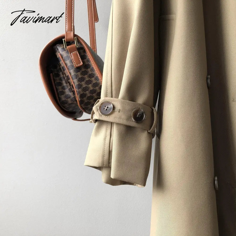 Spring Women Long Trench Coat Oversize Style Turn Down Collar Long Trench Femme Casaco Abrigo Streetwear