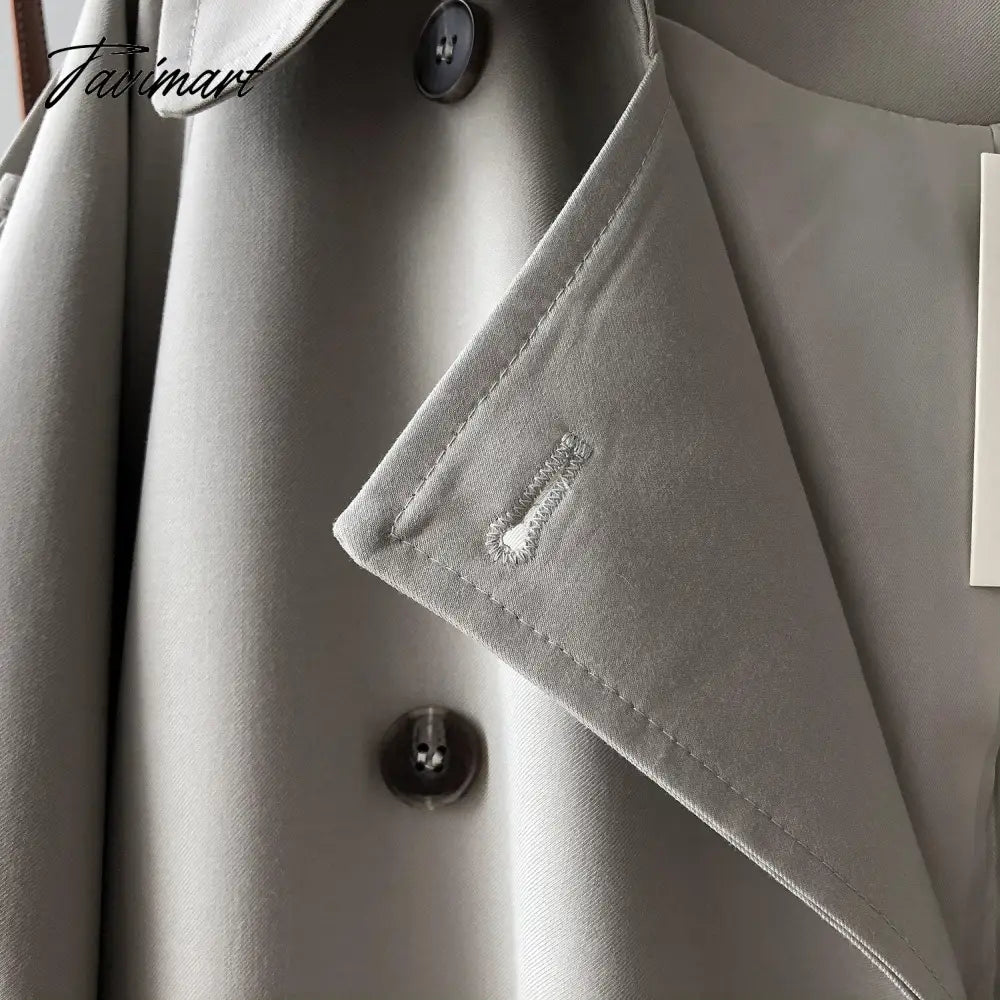 Spring Women Long Trench Coat Oversize Style Turn Down Collar Long Trench Femme Casaco Abrigo Streetwear