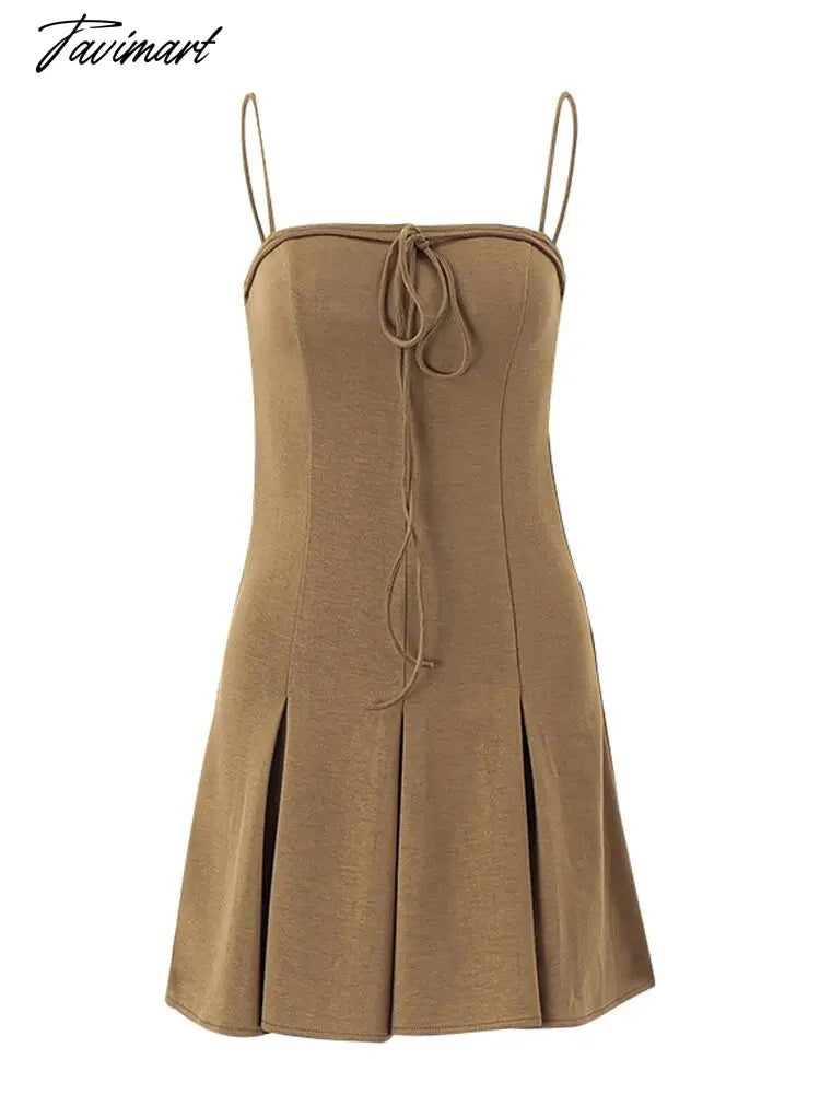 Summer A-line Mini Dress Sexy Spaghetti Strap Tube Top Backless Dress Lace-up Slim Dress Sweet Party Casual Vacation Women'