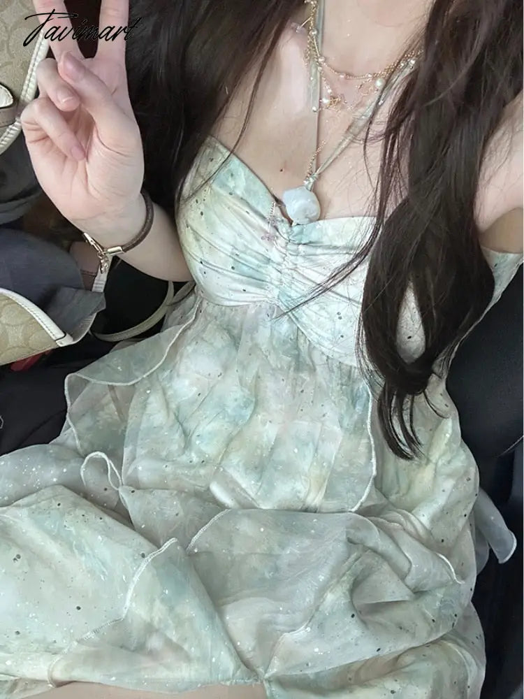 Summer Beach Holiday Dresses Women Slash Neck Halter Ruffles Patchwork Floral Print Midi Dresses Korean Fairy Chifon Vestidos
