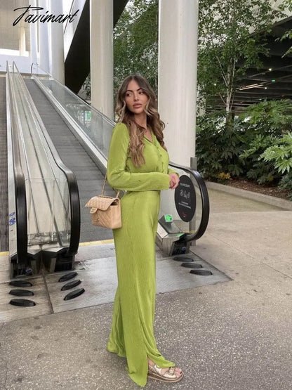 Summer Casual Pleated Three-piece Set Women Oversized Vest Long Sleeve Shirt Wide Leg Pants Suit Female Fashion Lady Outfit