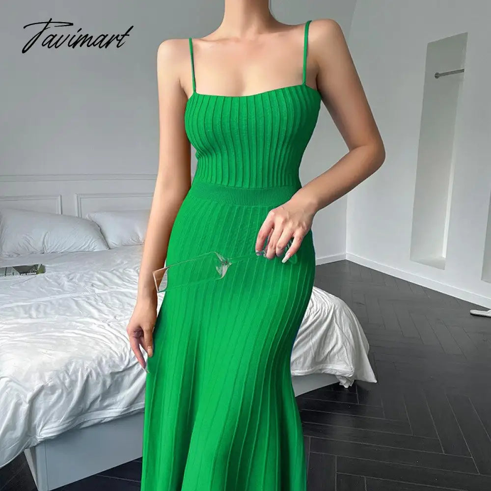 Summer Dress For Women Rib Knitted Sleeveless Sexy Long Dresses Femme Basic Beach Dress Party Vestidos Robe Mujer