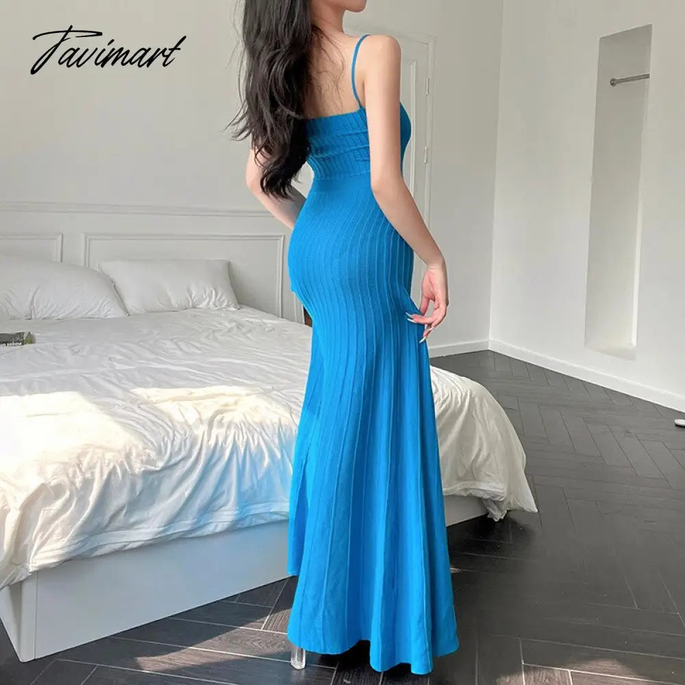 Summer Dress For Women Rib Knitted Sleeveless Sexy Long Dresses Femme Basic Beach Dress Party Vestidos Robe Mujer