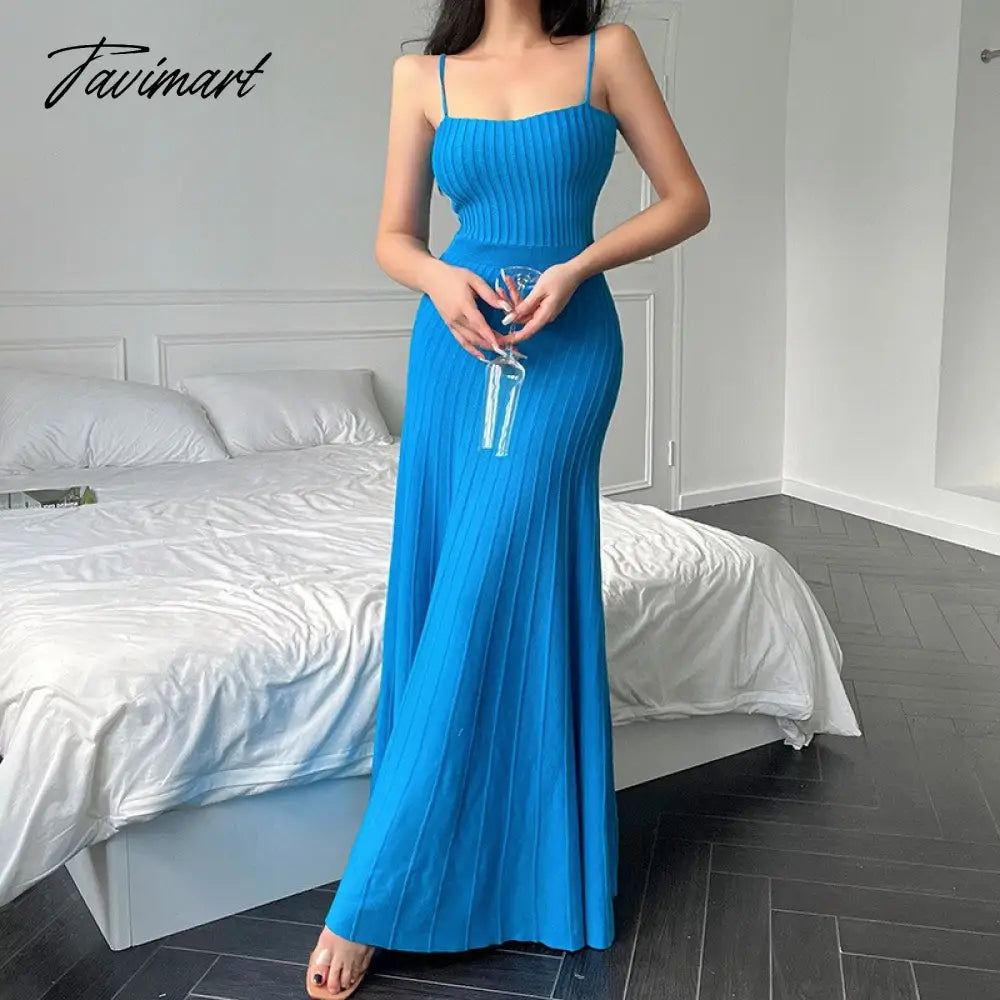 Summer Dress For Women Rib Knitted Sleeveless Sexy Long Dresses Femme Basic Beach Dress Party Vestidos Robe Mujer