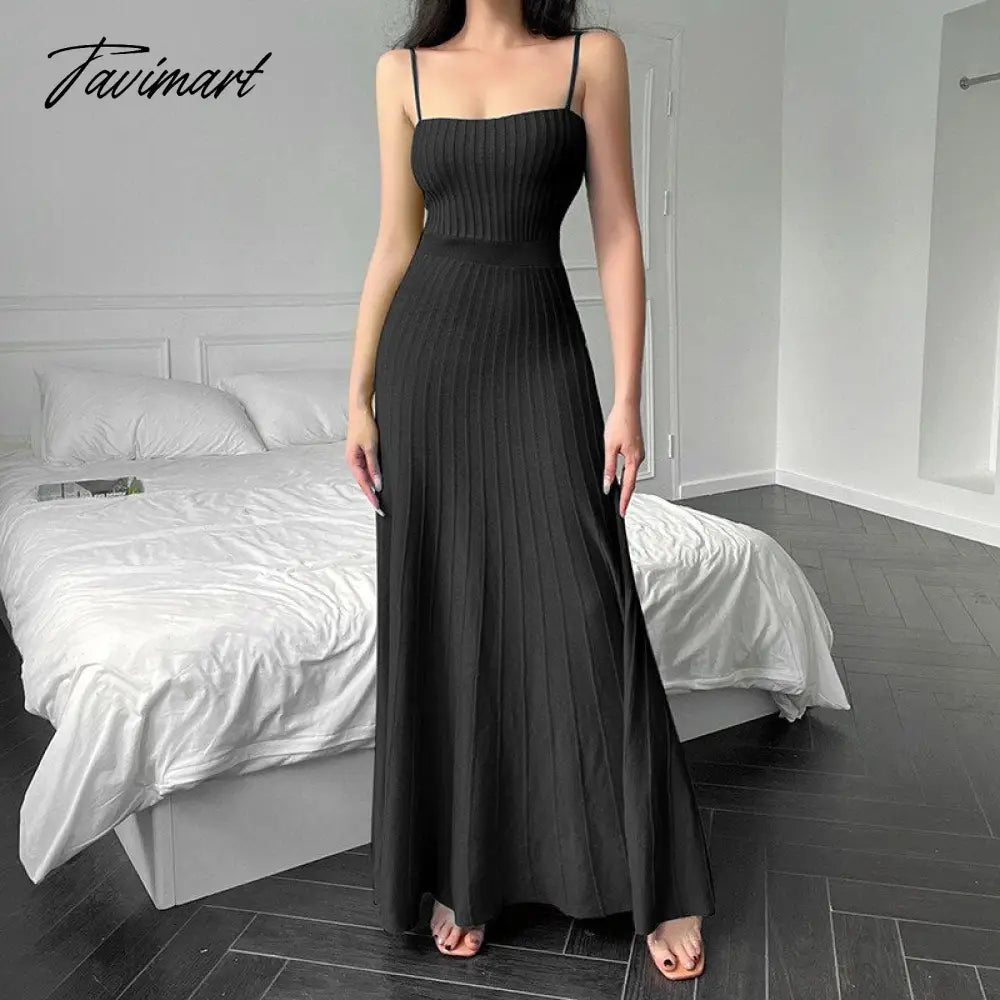 Summer Dress For Women Rib Knitted Sleeveless Sexy Long Dresses Femme Basic Beach Dress Party Vestidos Robe Mujer