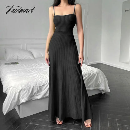 Summer Dress For Women Rib Knitted Sleeveless Sexy Long Dresses Femme Basic Beach Dress Party Vestidos Robe Mujer