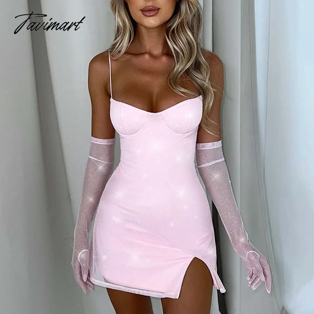 Summer Lady New Shiny Silver Mesh Suspender Dress Female Fashion Sexy Backless Long Sleeved Halter Skirt Bustier Mini Dress