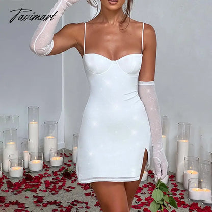 Summer Lady New Shiny Silver Mesh Suspender Dress Female Fashion Sexy Backless Long Sleeved Halter Skirt Bustier Mini Dress