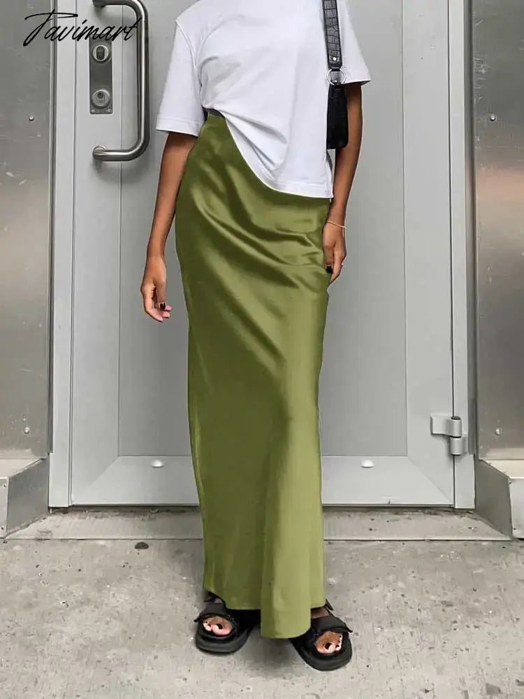 summer long satin skirt women zipper clourse maxi skirt streetwear slim fit skirt sexy women skirt party Y2k skirt