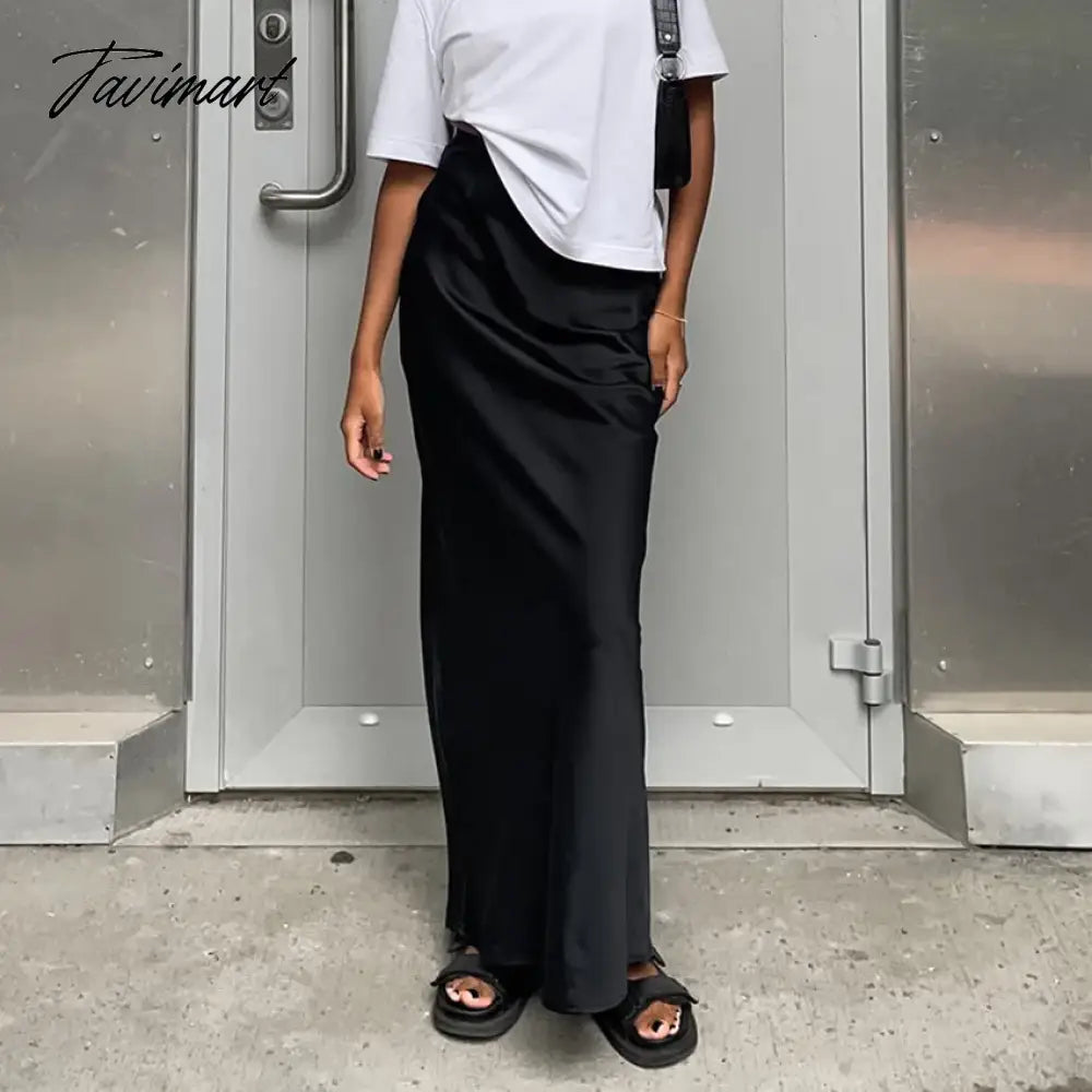 summer long satin skirt women zipper clourse maxi skirt streetwear slim fit skirt sexy women skirt party Y2k skirt
