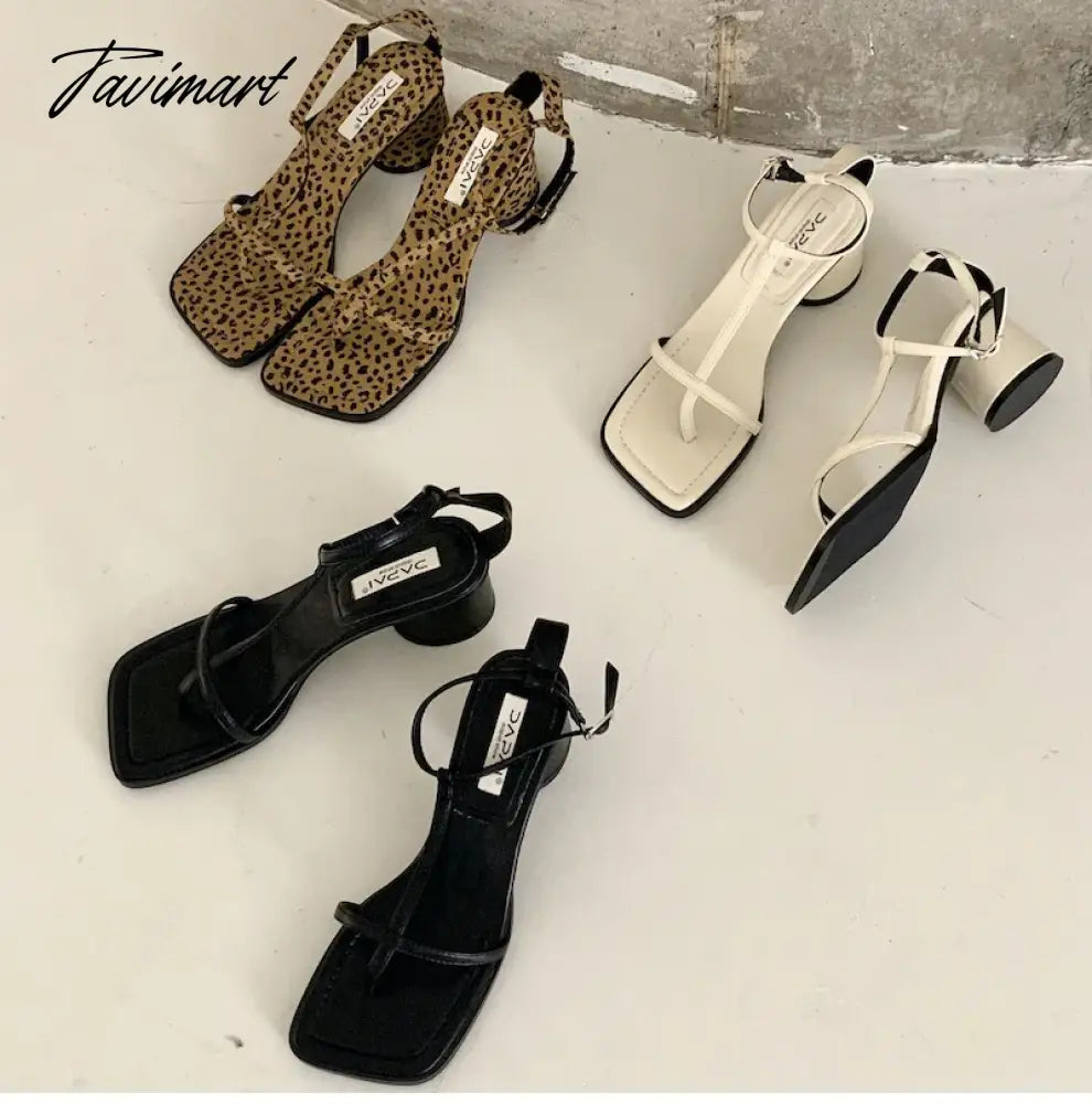 Summer Low Heel Ankle Strap Sandals New Narrow Band Gladiator Sandal Ladies Outdoor Casual Buckle Sandalias Mujer