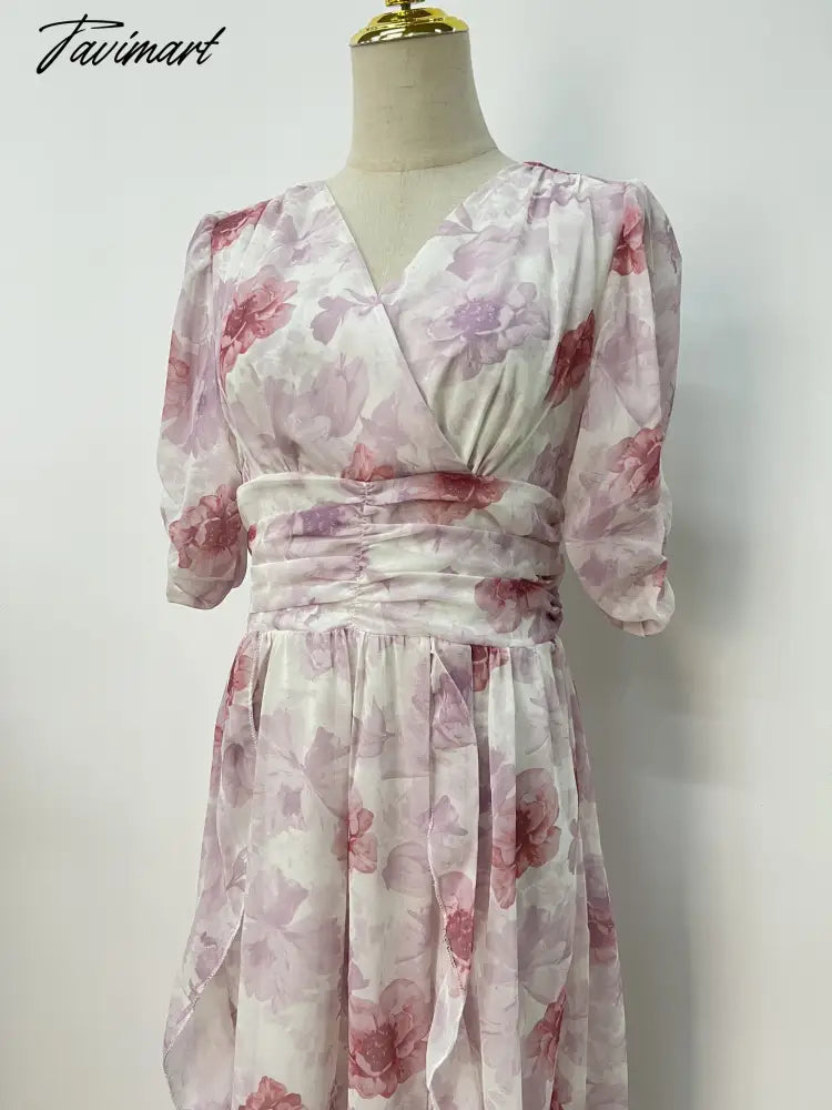 Summer New Women Fashion Elegant Print Midi Dresses Female Casual A-Line Holiday Party Vestdios Clothes