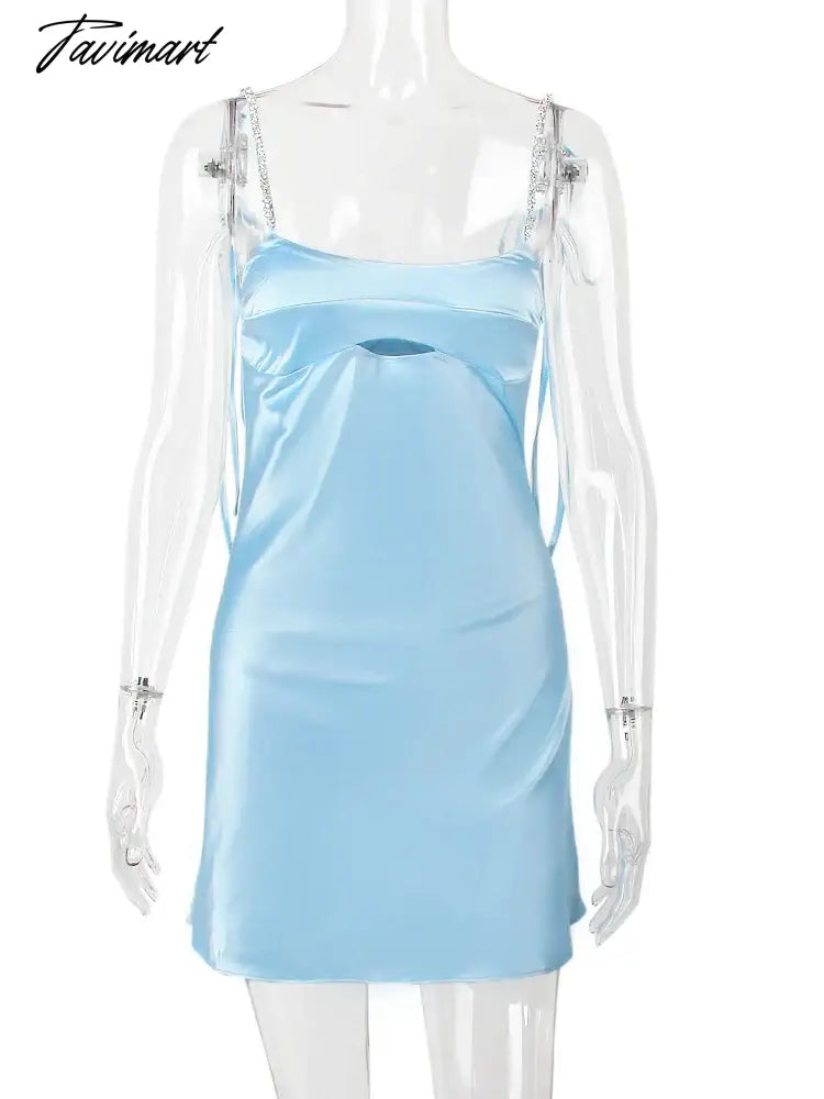 Summer Satin Bodycon Dress Women Party Dress New Arrivals Elegant Luxury Dress Blue Slip Dress Sexy Club Night Dresses