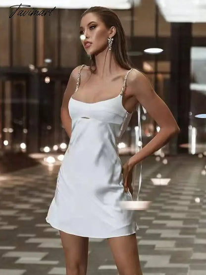 Summer Satin Bodycon Dress Women Party Dress New Arrivals Elegant Luxury Dress Blue Slip Dress Sexy Club Night Dresses
