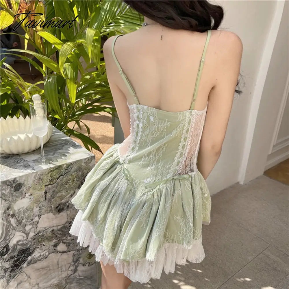 Summer Sexy but Cute Style High Quality Lace Stitching Suspender Dress Design Slim Waist Dresses Super Fairy