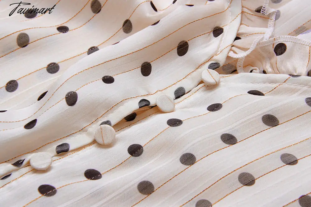 Summer Vintage Women Maxi Ruffle Dress Long Sleeve Cake Dress Polka Dot Print Sexy Maxi Tunic Beach Dress Vocation