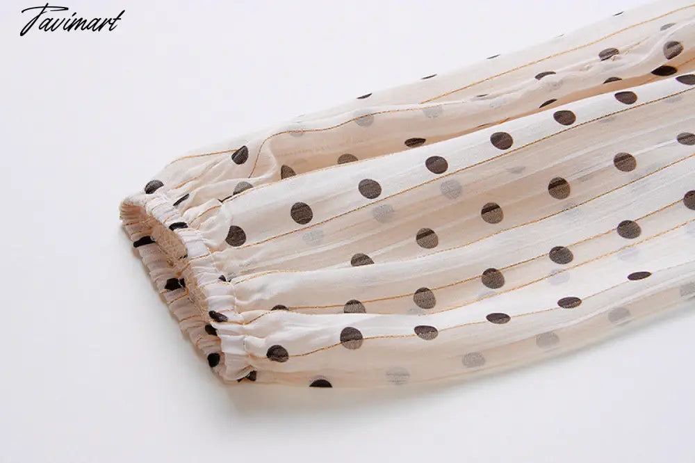 Summer Vintage Women Maxi Ruffle Dress Long Sleeve Cake Dress Polka Dot Print Sexy Maxi Tunic Beach Dress Vocation