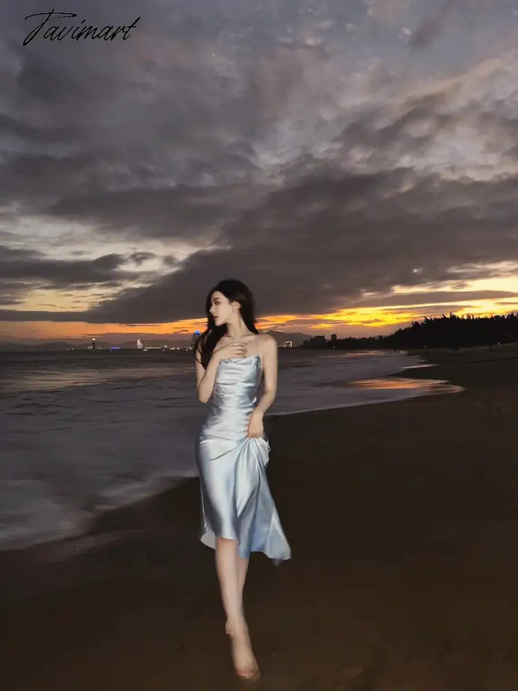 Summer Women Fashion Elegant Evening Party Midi Dress Female Fashion Prom Vestidos Lady Holiday Beach Clothes