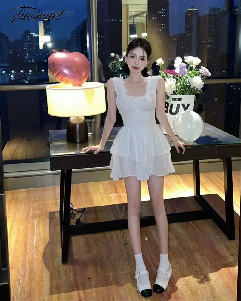 Summer Women Sexy One Piece Tank Mini Dress Elegant Female Fashion Casual Solid Beach Clothes Vestdios