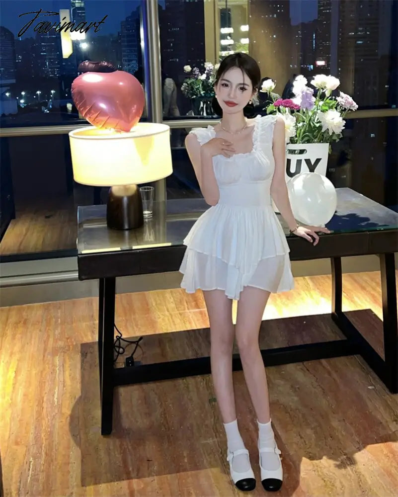 Summer Women Sexy One Piece Tank Mini Dress Elegant Female Fashion Casual Solid Beach Clothes Vestdios