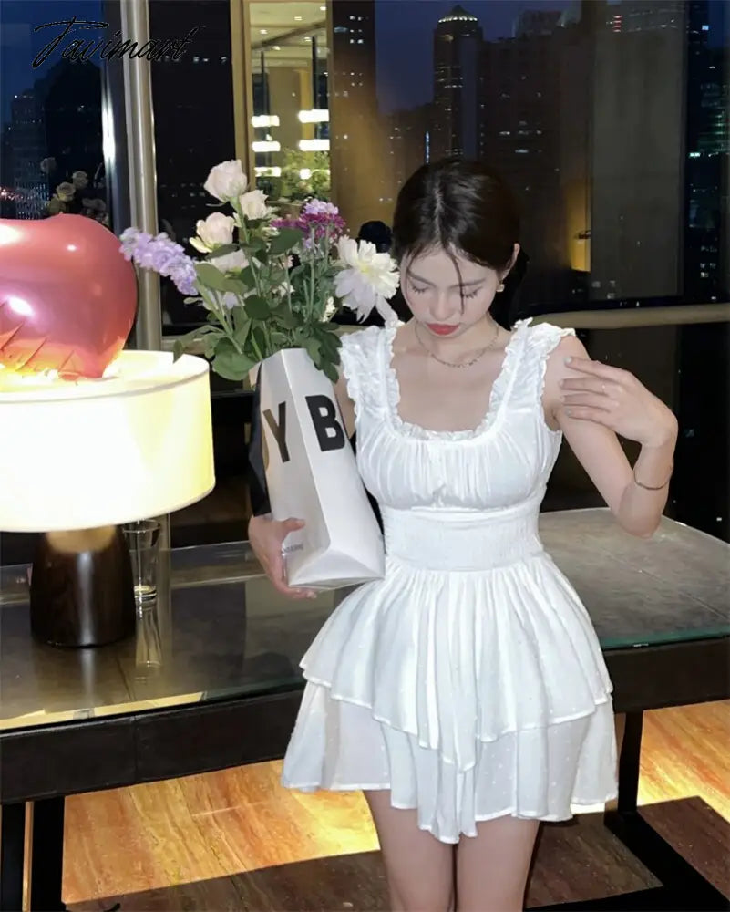Summer Women Sexy One Piece Tank Mini Dress Elegant Female Fashion Casual Solid Beach Clothes Vestdios