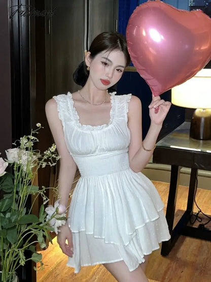 Summer Women Sexy One Piece Tank Mini Dress Elegant Female Fashion Casual Solid Beach Clothes Vestdios