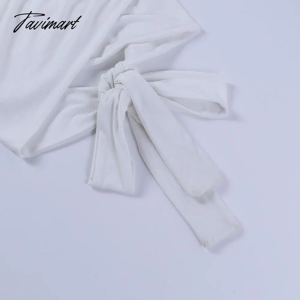 Summer Women Wrap Crop Top Basic Tee Bandage Sling Backless Vest Sexy Fashion For Ladies