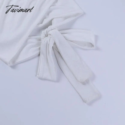 Summer Women Wrap Crop Top Basic Tee Bandage Sling Backless Vest Sexy Fashion For Ladies
