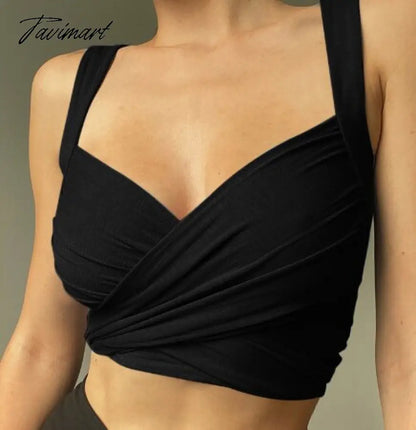 Summer Women Wrap Crop Top Basic Tee Bandage Sling Backless Vest Sexy Fashion For Ladies