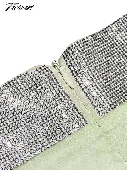 Suninheart Two Piece Sets Womens Outifits Sexy Night Club Party Skirts Matching Suit High Quality Luxury Diamonds Dresses