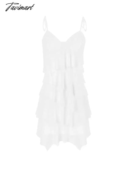 Suspender Dress Design Sense Irregular Short Skirt Spicy Girl White Dress Pure Lust