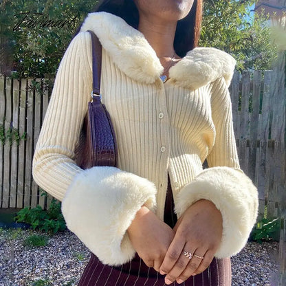 Sweater Cardigan Women Autumn Winter Sweater Coat Knitted Cardigan Jacket Casual Beige Long Sleeve Outwear Party